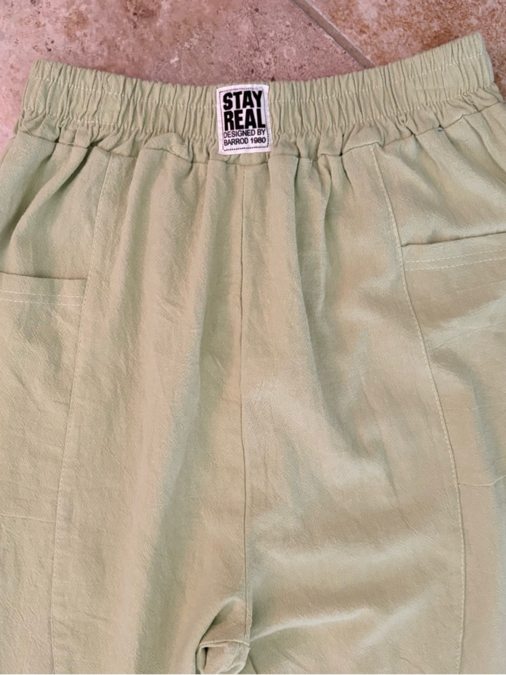 Stay Real Barrod 1980 Green Vintage Pants Elastic Label Women’s 6 Pull On Barrel - Picture 3 of 8